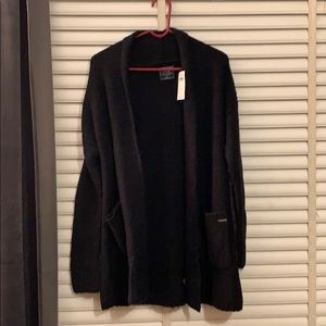 Black Shawl Open Front Cardigan- NWT